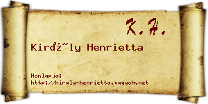 Király Henrietta névjegykártya
