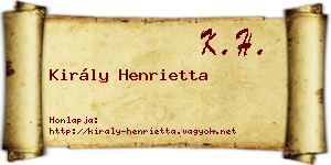 Király Henrietta névjegykártya