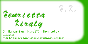 henrietta kiraly business card